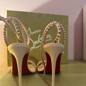 Christian Louboutin Blush and Red Studded Heels